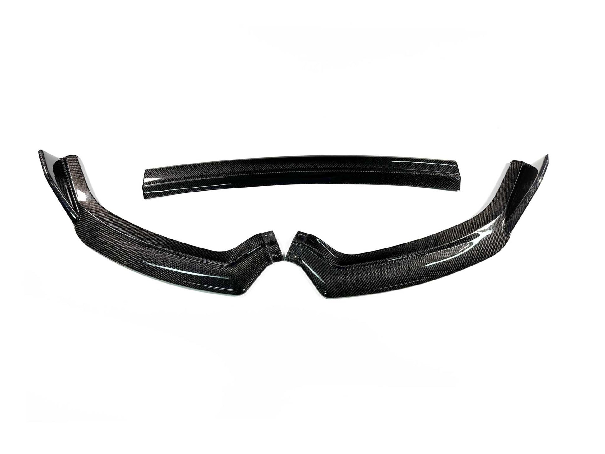 Carbon fiber front lip splitter for Mustang Mach-E GT 2021-2025 in carbon black finish