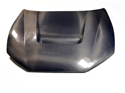 Shelby Style Fiber Hood made of wet carbon fiber for 2021-2025 Ford Mustang Mach-E with aerodynamic design and glossy finish