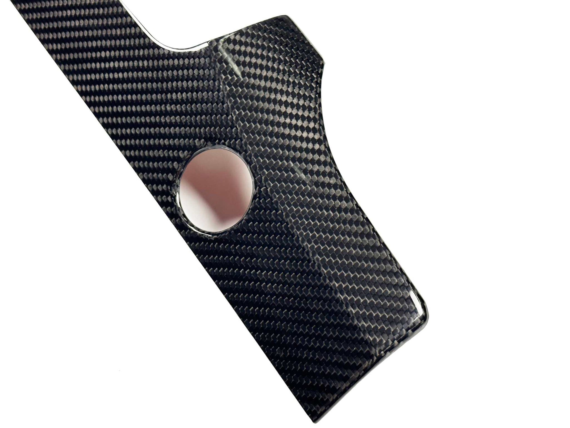 Dry Carbon Fiber Dash for Mustang Mach-E 2021-2025, lightweight and durable with sleek carbon weave finish, precision fit and easy installation.