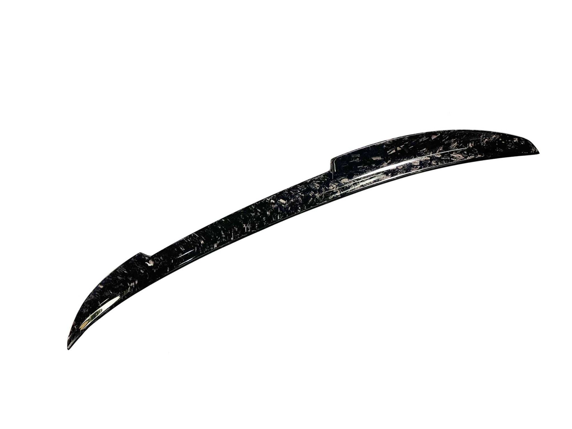 Spoiler V2 for Mustang Mach-E 2021-2025 in wet carbon fiber, carbon black color, aerodynamic rear wing accessory