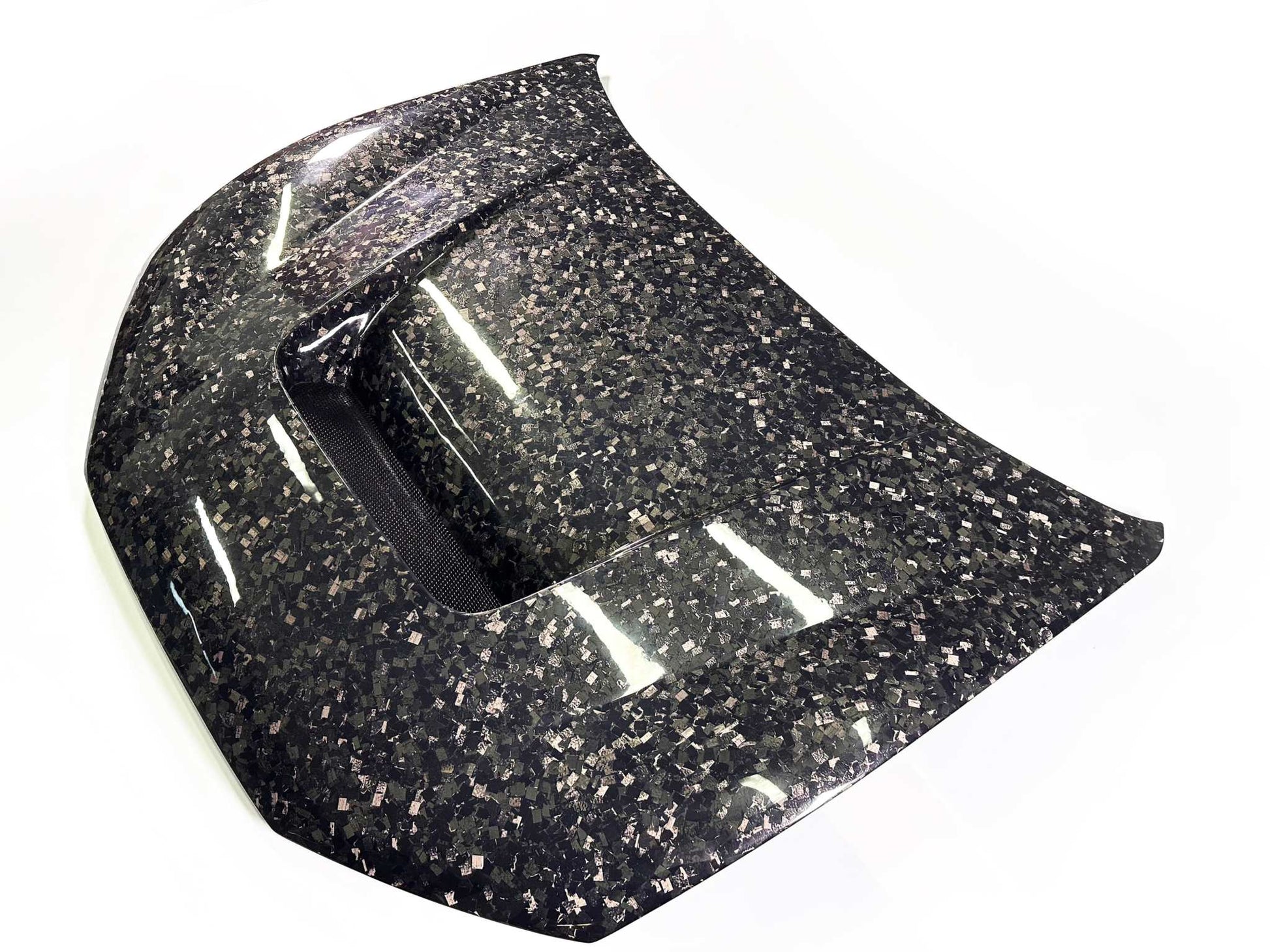 Shelby Style Fiber Hood with glossy wet carbon fiber finish for 2021-2025 Mustang Mach-E