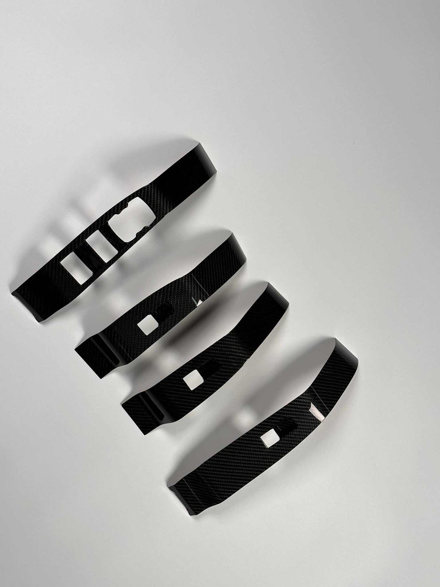 Dry carbon fiber Window Lifts Cover set for Mustang Mach-E 2021-2025, black finish, easy 3M tape installation