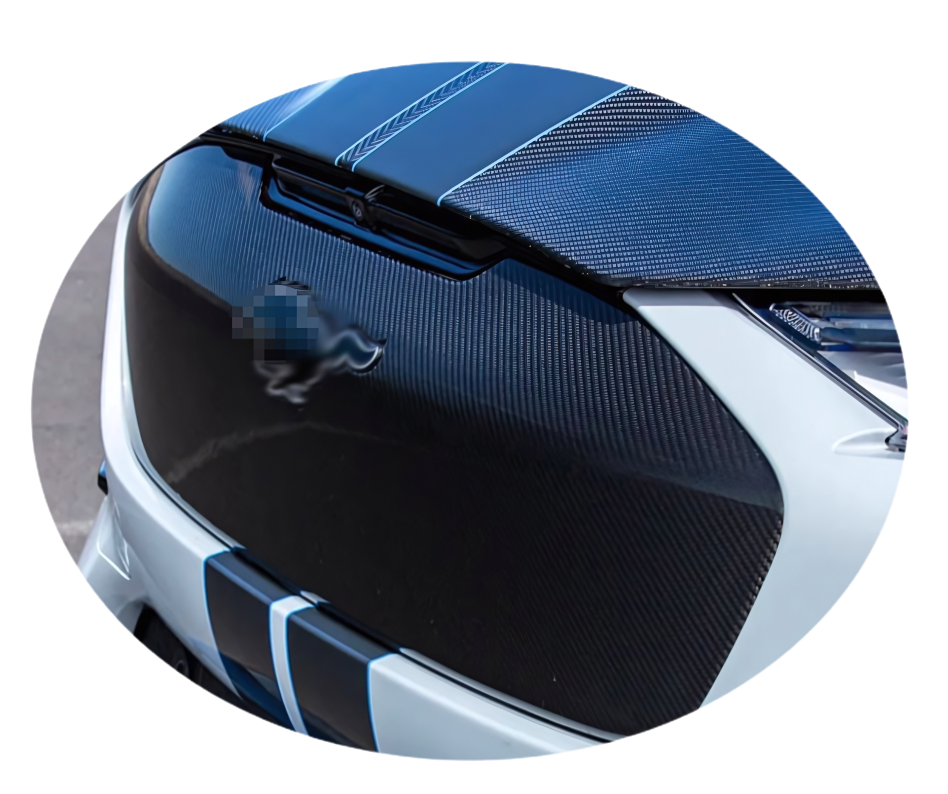 GT Grill V1 wet carbon fiber grille for 2021-2025 Mustang Mach-E GT/GTPE in carbon fiber finish