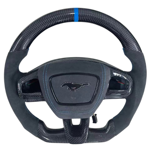 Custom made steering wheel for Mustang Mach-E with leather and Alcantara grip options