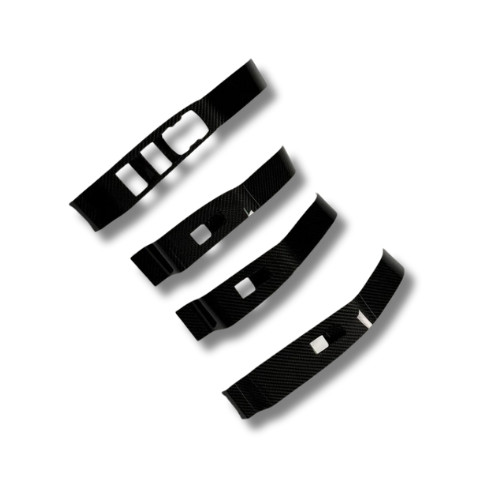 Carbon fiber window lifts cover set for Mustang Mach-E 2021-2025 with 3M tape installation