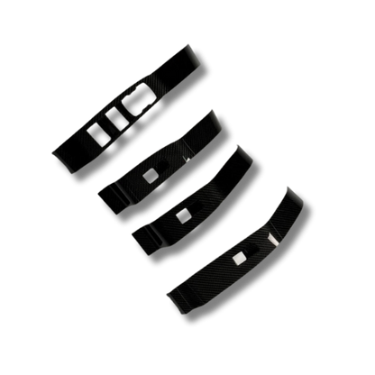 Carbon fiber window lifts cover set for Mustang Mach-E 2021-2025 with 3M tape installation