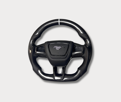 Custom made steering wheel for Mustang Mach-E 2021-2025 with leather and Alcantara grip options