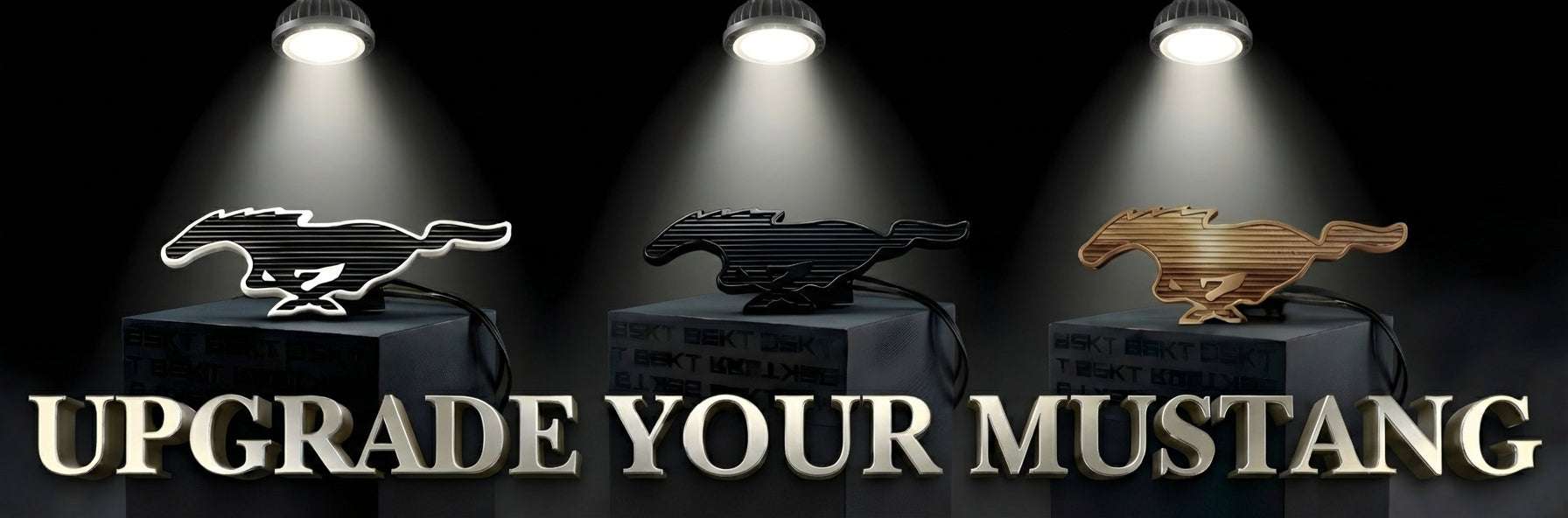 ULTIMATE FRONTREAR KIT illuminated Mustang Mach-E pony emblem with advanced LED technology and lifetime warranty
