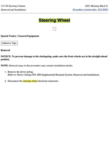 Customizable Ford OEM Yoke steering wheel for Mustang Mach-E with OEM parts, heating, and plug-and-play installation