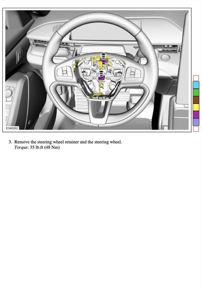 Custom Ford OEM Yoke steering wheel compatible with all Mustang Mach-E models, featuring OEM construction, heating, and plug-and-play installation