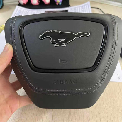 Custom made steering wheel for Mustang Mach-E (2021-2025) with premium leather and Alcantara grip, flat-bottom design, and customizable features